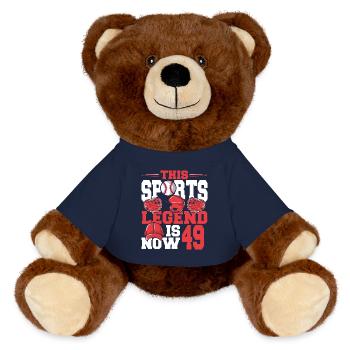 Cette légende du sport a maintenant 49 ans, match de baseball - Nounours RecycelBär® marron - bleu marine - Devant