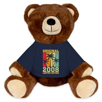 Original limited edition of 2008 - MiniFeet® RecycelBär® Teddy Bear Brown - french navy - Front