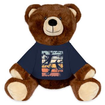 Handball Handball Player Women Handball - MiniFeet® RecycelBär® Teddy Bear Brown - french navy - Front