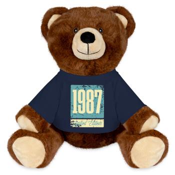 1987 Anniversaire de naissance Année de naissance - Nounours RecycelBär® marron - bleu marine - Devant