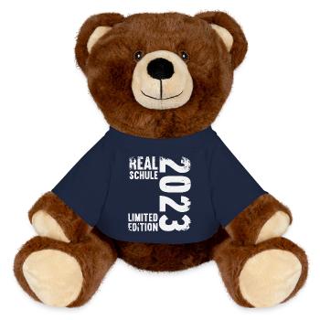 Realschule bestanden Realschulabschluss 2023 - MiniFeet® RecycelBär® Braun - French Navy - Vorne
