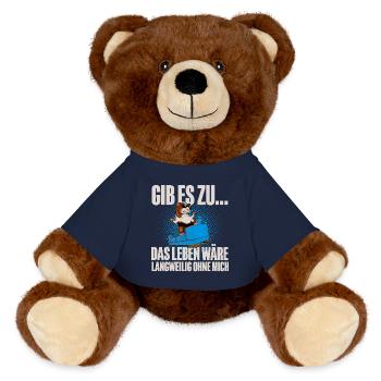 Gib Es Zu Das Leben Wäre Langweilig Ohne Mich - MiniFeet® RecycelBär® Braun - French Navy - Vorne