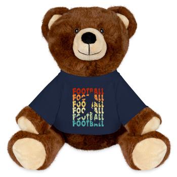 Fußballspieler Geschenk Vintage Fußball Fan - MiniFeet® RecycelBär® Braun - French Navy - Vorne