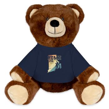 Rhode Island Home USA Amerika - MiniFeet® RecycelBär® Braun - French Navy - Vorne