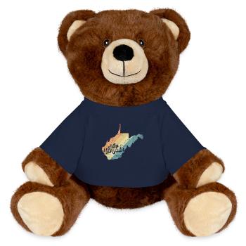 West Virginia Carte USA State - Nounours RecycelBär® marron - bleu marine - Devant