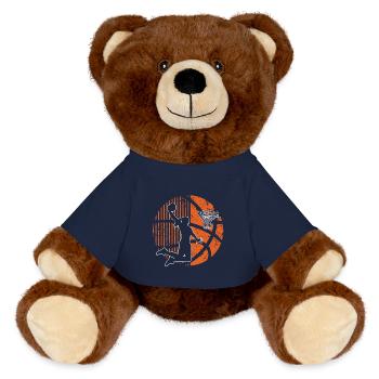 Basketball Basketballerin Frauen Basketball - MiniFeet® RecycelBär® Braun - French Navy - Vorne