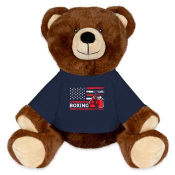 Gants de boxe Drapeau américain des sports de combat - Nounours RecycelBär® marron - bleu marine - Devant