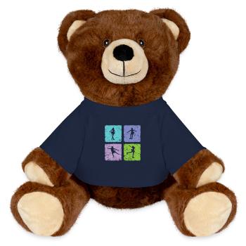 Schlittschuh laufen Sportart im Winter - MiniFeet® RecycelBär® Teddy Bear Brown - french navy - Front