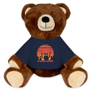 Nine lives later, the cat dances in hell - MiniFeet® RecycelBär® Teddy Bear Brown - french navy - Front