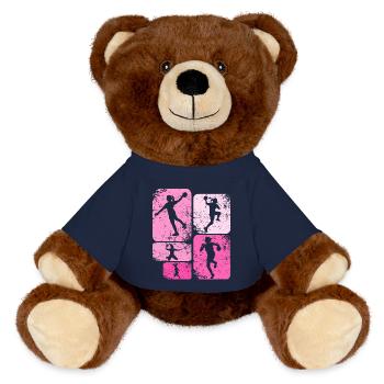 Handball Handball Player Women Handball - MiniFeet® RecycelBär® Teddy Bear Brown - french navy - Front