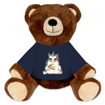 Unicorn Pizza - MiniFeet® RecycelBär® Teddy Bear Brown - french navy - Front
