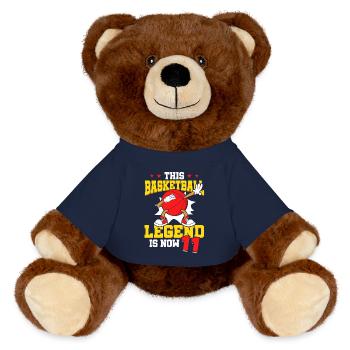 This basketball legend is now 11 Sports Kid - MiniFeet® RecycelBär® Teddy Bear Brown - french navy - Front