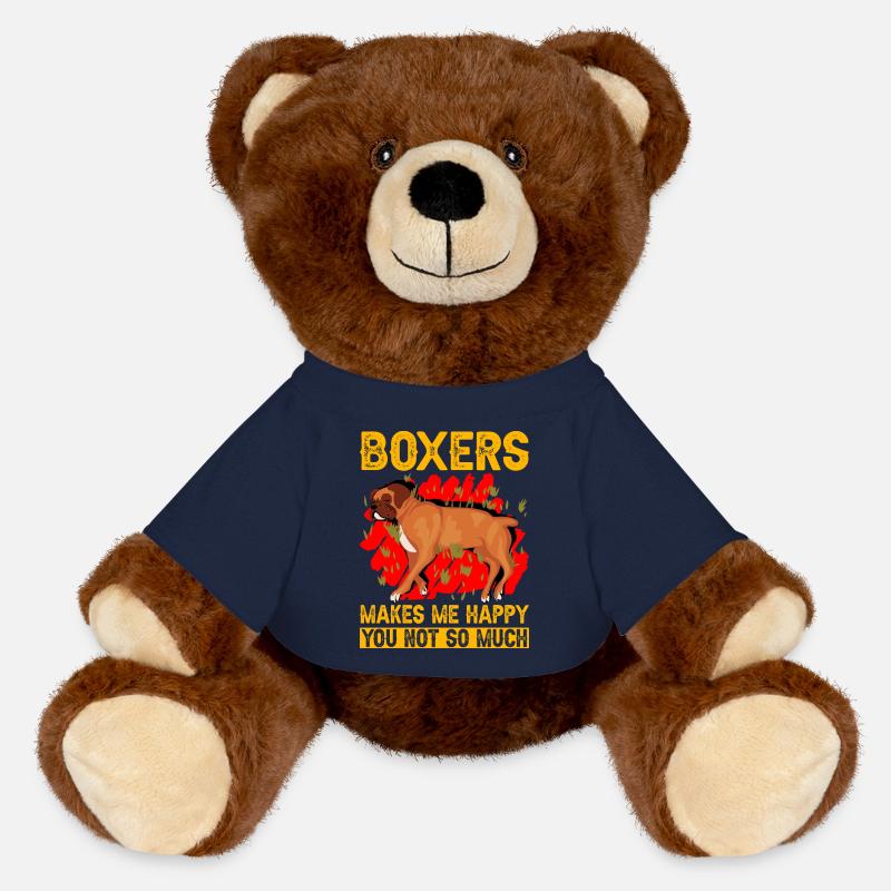 Boxes make me Happy you not so much - MiniFeet® RecycelBär® Teddy Bear Brown - french navy