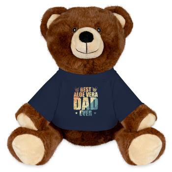 Best Aloe Vera Dad ever Heilpflanze Haut - MiniFeet® RecycelBär® Braun - French Navy - Vorne