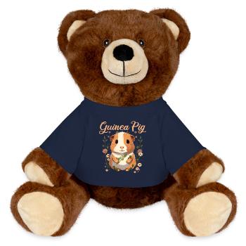 Meerschweinchen mit Blumen - MiniFeet® RecycelBär® Braun - French Navy - Vorne