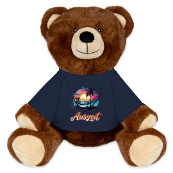 Auszeit Urlaub Hängematte Strand - MiniFeet® RecycelBär® Braun - French Navy - Vorne