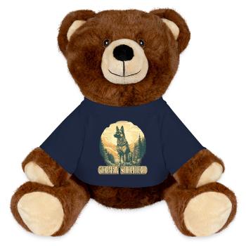 Deutscher Schäferhund Hund Hunderasse - MiniFeet® RecycelBär® Braun - French Navy - Vorne
