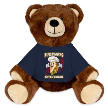 Kebab Chef, drôle de Kebab Dicton, Döner Kebap - Nounours RecycelBär® marron - bleu marine - Devant