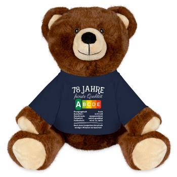 78 Jahre Feinste Qualität Geschenk 78. Geburtstag - MiniFeet® RecycelBär® Braun - French Navy - Vorne
