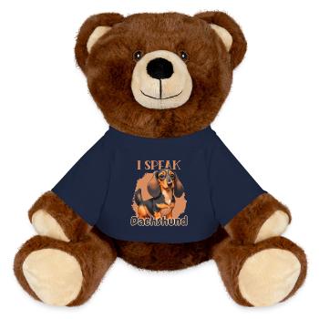 I speak Dachshund - MiniFeet® RecycelBär® Braun - French Navy - Vorne