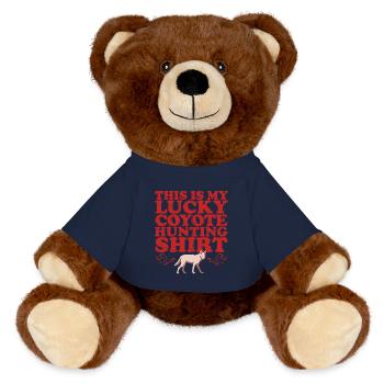 Hunter Hunt Hunt Huntress Hunting License Gift - MiniFeet® RecycelBär® Teddy Bear Brown - french navy - Front