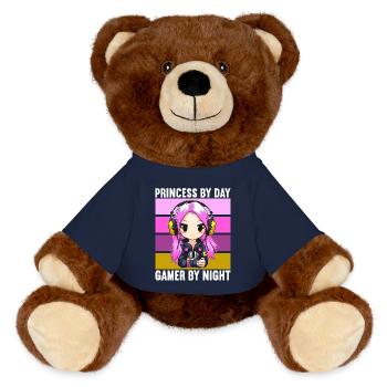 Gaming Console PC Gamer Girl Gamer Girl - MiniFeet® RecycelBär® Teddy Bear Brown - french navy - Front