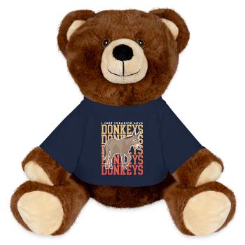 Esel Eselbesitzer Eselchen Eselliebhaber Geschenk - MiniFeet® RecycelBär® Braun - French Navy - Vorne
