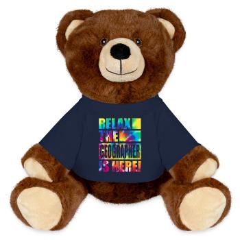 Geographer Funny saying - MiniFeet® RecycelBär® Teddy Bear Brown - french navy - Front