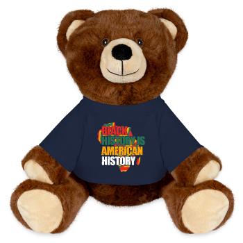 Black History Month Black History - MiniFeet® RecycelBär® Teddy Bear Brown - french navy - Front
