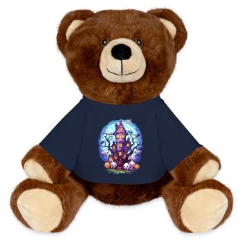 Anime Haunted House - MiniFeet® RecycelBär® Teddy Bear Brown - french navy - Front