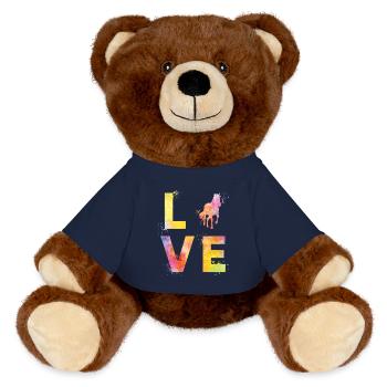 Les chevaux aiment - Nounours RecycelBär® marron - bleu marine - Devant