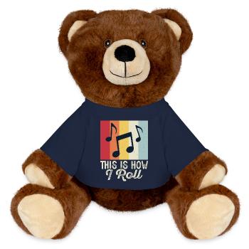 Music Sheet Music Musicians - MiniFeet® RecycelBär® Teddy Bear Brown - french navy - Front