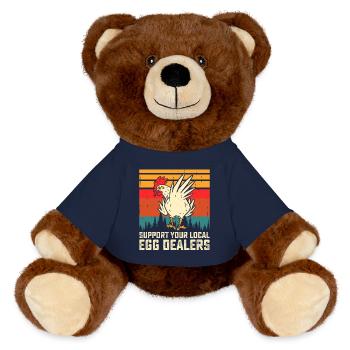 Chickens Chicken Farmer Farmer - MiniFeet® RecycelBär® Teddy Bear Brown - french navy - Front