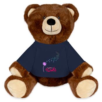 Make A wish - MiniFeet® RecycelBär® Teddy Bear Brown - french navy - Front