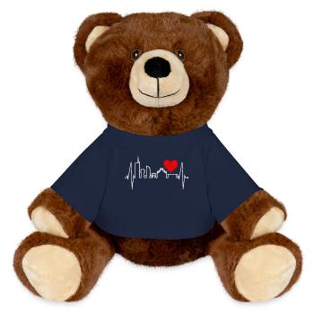 Mailand Skyline Italien Herzschlag Fan Love Milano - MiniFeet® RecycelBär® Braun - French Navy - Vorne