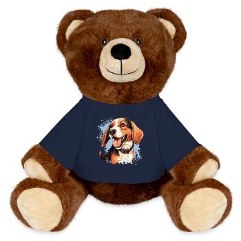 Hund Beagle - MiniFeet® RecycelBär® Braun - French Navy - Vorne