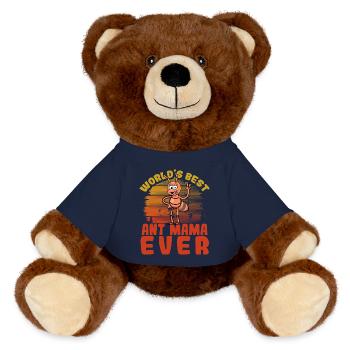World's best mother ever - MiniFeet® RecycelBär® Teddy Bear Brown - french navy - Front