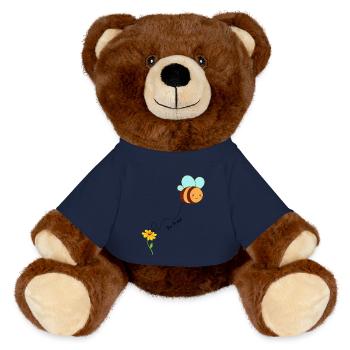 Être libre! Conception motivante pour continuer sur la voie - Nounours RecycelBär® marron - bleu marine - Devant