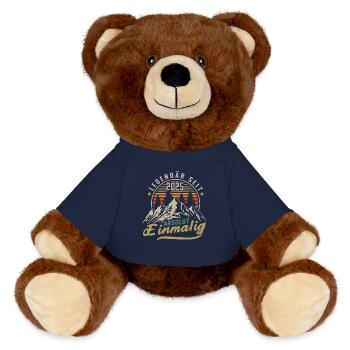 Legendär seit 2025 Jahrgang Vintage Geburtstag - MiniFeet® RecycelBär® Braun - French Navy - Vorne