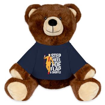 Step, Heel, Toe, Flap & Shuffle Tap Dance Tap Danc - MiniFeet® RecycelBär® Teddy Bear Brown - french navy - Front