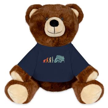 Amusement Park, Fair, Fairground, Funfair - MiniFeet® RecycelBär® Teddy Bear Brown - french navy - Front