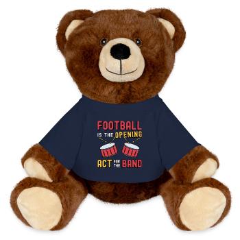 Drumline Football Is The Opening Act For Drummer - MiniFeet® RecycelBär® Teddy Bear Brown - french navy - Front