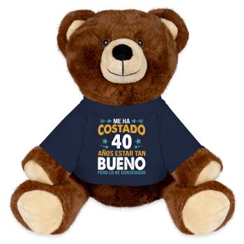 Célébration du 40e anniversaire Vintage - Nounours RecycelBär® marron - bleu marine - Devant