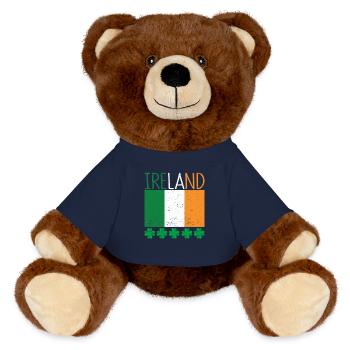 Drapeau irlandais patriotique Irlande trèfle - Nounours RecycelBär® marron - bleu marine - Devant