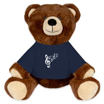 Clé de musique avec notes de musique - Nounours RecycelBär® marron - bleu marine - Devant