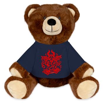 Devil Red - MiniFeet® RecycelBär® Teddy Bear Brown - french navy - Front