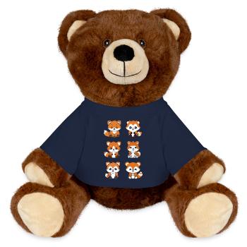 Renard amour Petit panda roux - Nounours RecycelBär® marron - bleu marine - Devant