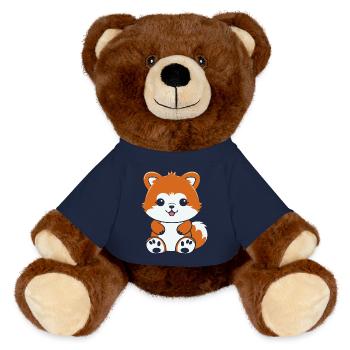 Renard amour Petit panda roux - Nounours RecycelBär® marron - bleu marine - Devant
