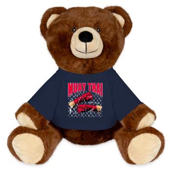 Muay Thai - MiniFeet® RecycelBär® Teddy Bear Brown - french navy - Front