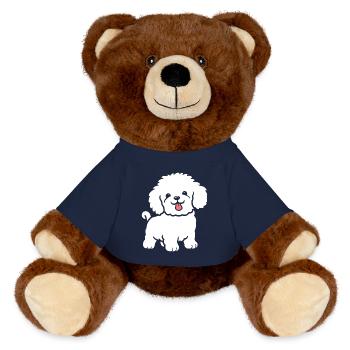 Humour chien petit caniche - Nounours RecycelBär® marron - bleu marine - Devant